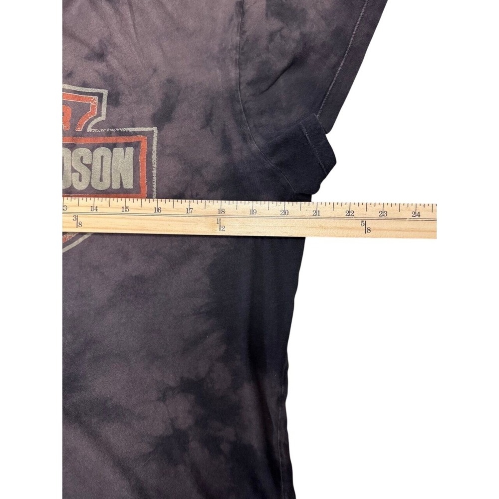 Harley-Davidson Y2K T-Shirt Women‎ 2XL Black Tie Dye 2008 Utah Cap Sleeve - Picture 5 of 9
